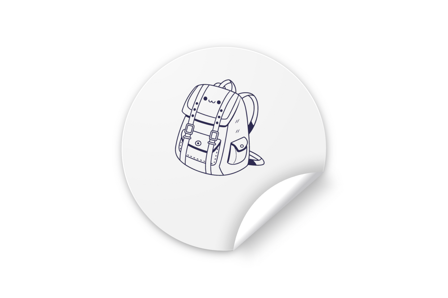 Sticker avec doodle de sac à dos kawaii enjoué dans un style éducatif