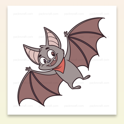 Illustration d'une chauve-souris enjouée en style cartoon pour Halloween.