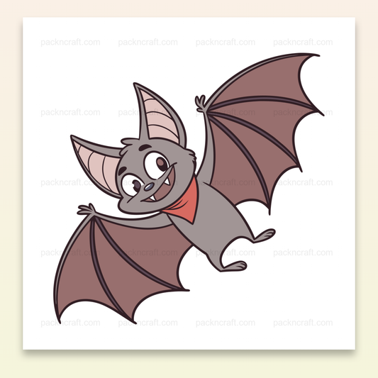 Illustration d'une chauve-souris enjouée en style cartoon pour Halloween.