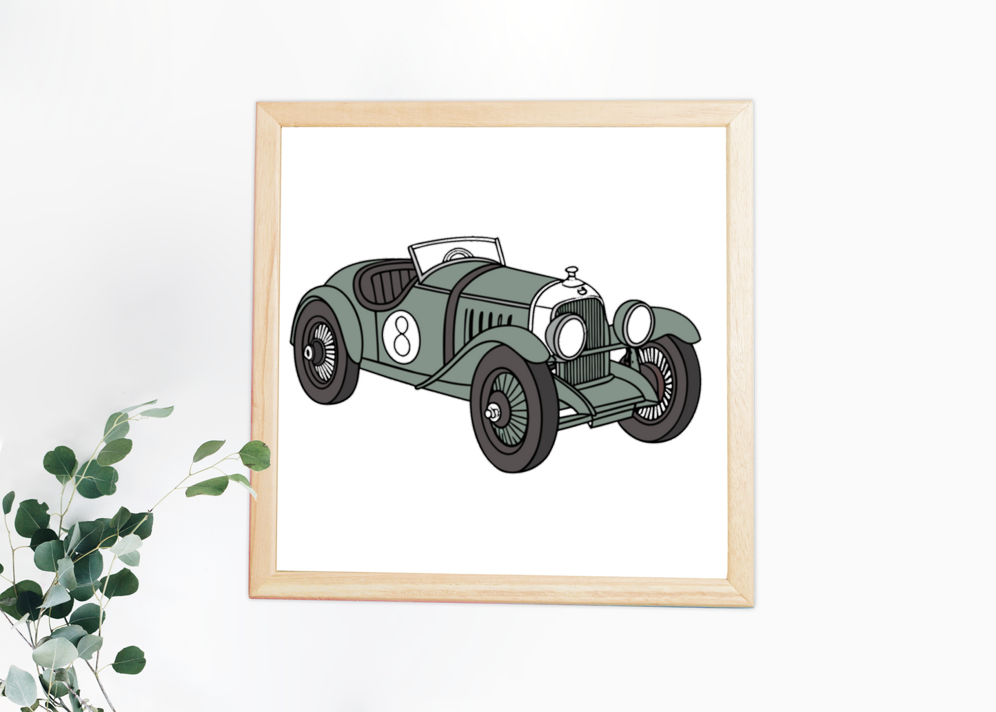 Voiture de course vintage | SVG classique | Rétro