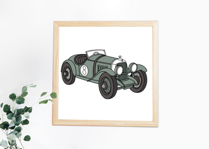 Voiture de course vintage | SVG classique | Rétro