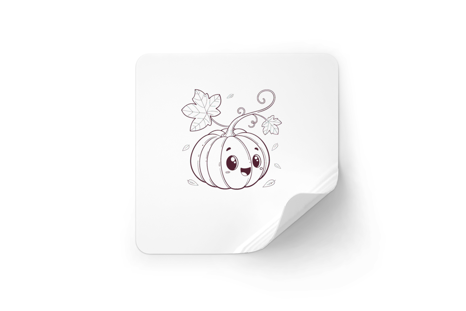 Sticker présentant une citrouille souriante, amusante et festive pour l'automne