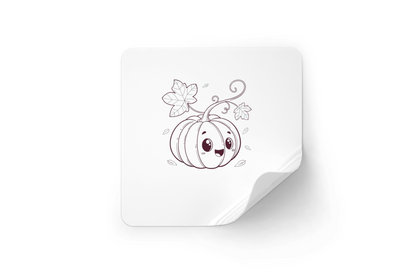 Sticker présentant une citrouille souriante, amusante et festive pour l'automne