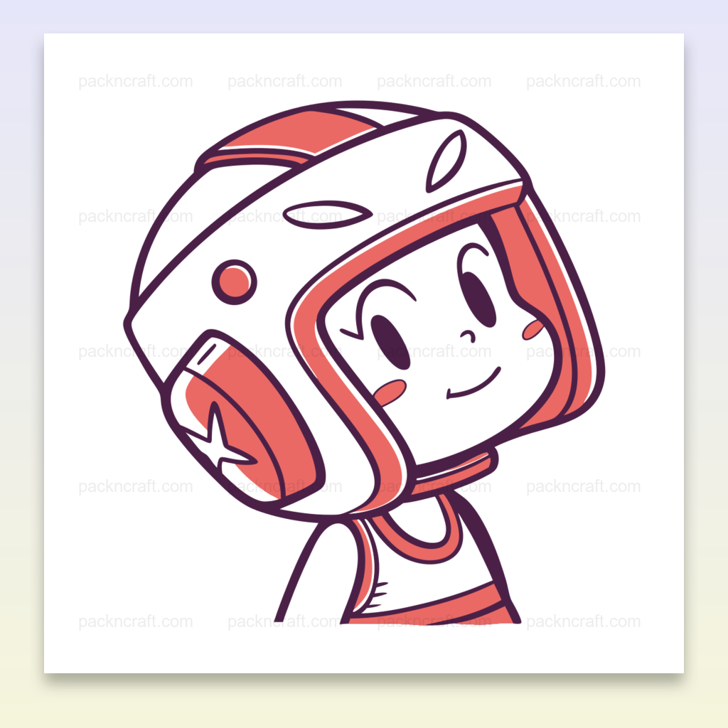 Illustration vectorielle d'un enfant souriant avec un casque, parfaite pour projets créatifs.