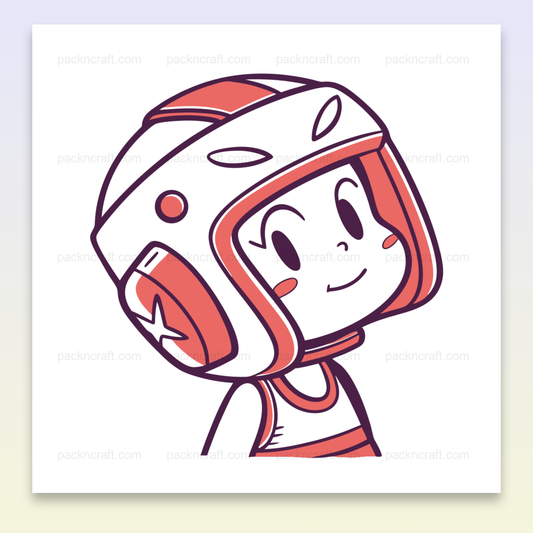 Illustration vectorielle d'un enfant souriant avec un casque, parfaite pour projets créatifs.