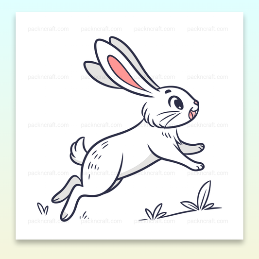 Illustration vectorielle d'un lapin bondissant joyeux, style pastel, usage décoration et DIY.