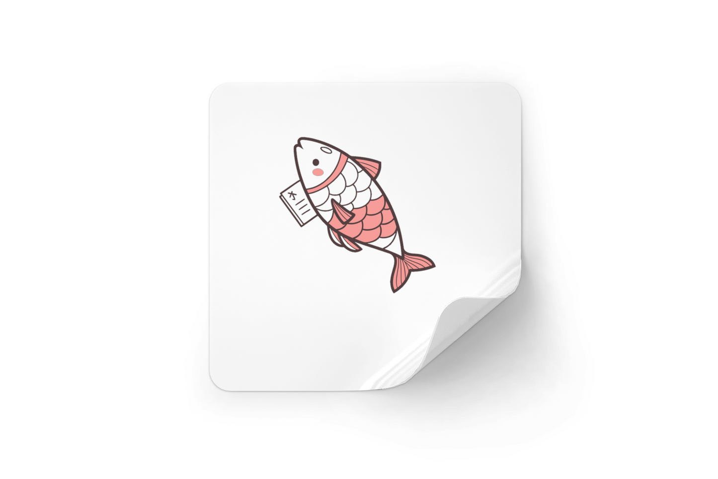 Sticker décoratif marin avec motif poisson style vectoriel vibrant et joyeux