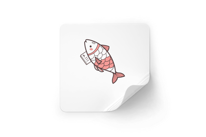 Sticker décoratif marin avec motif poisson style vectoriel vibrant et joyeux