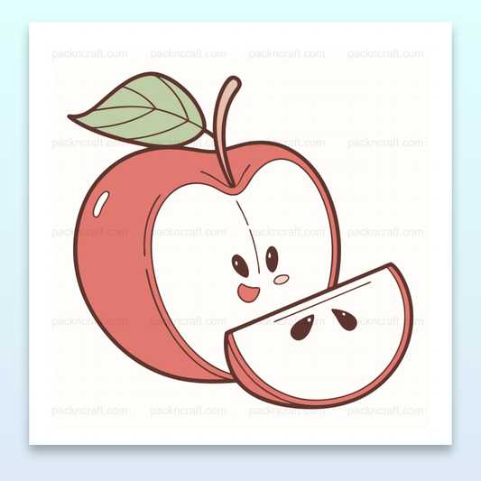 Illustration de pomme joyeuse en SVG pastel, parfaite pour papeterie et DIY