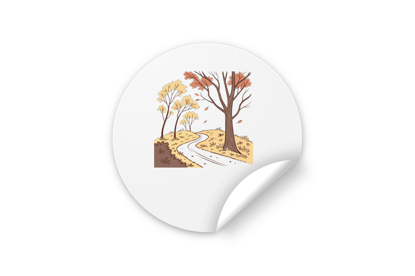 Sticker avec un paysage automnal apaisant en style pastel