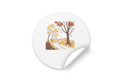 Sticker avec un paysage automnal apaisant en style pastel