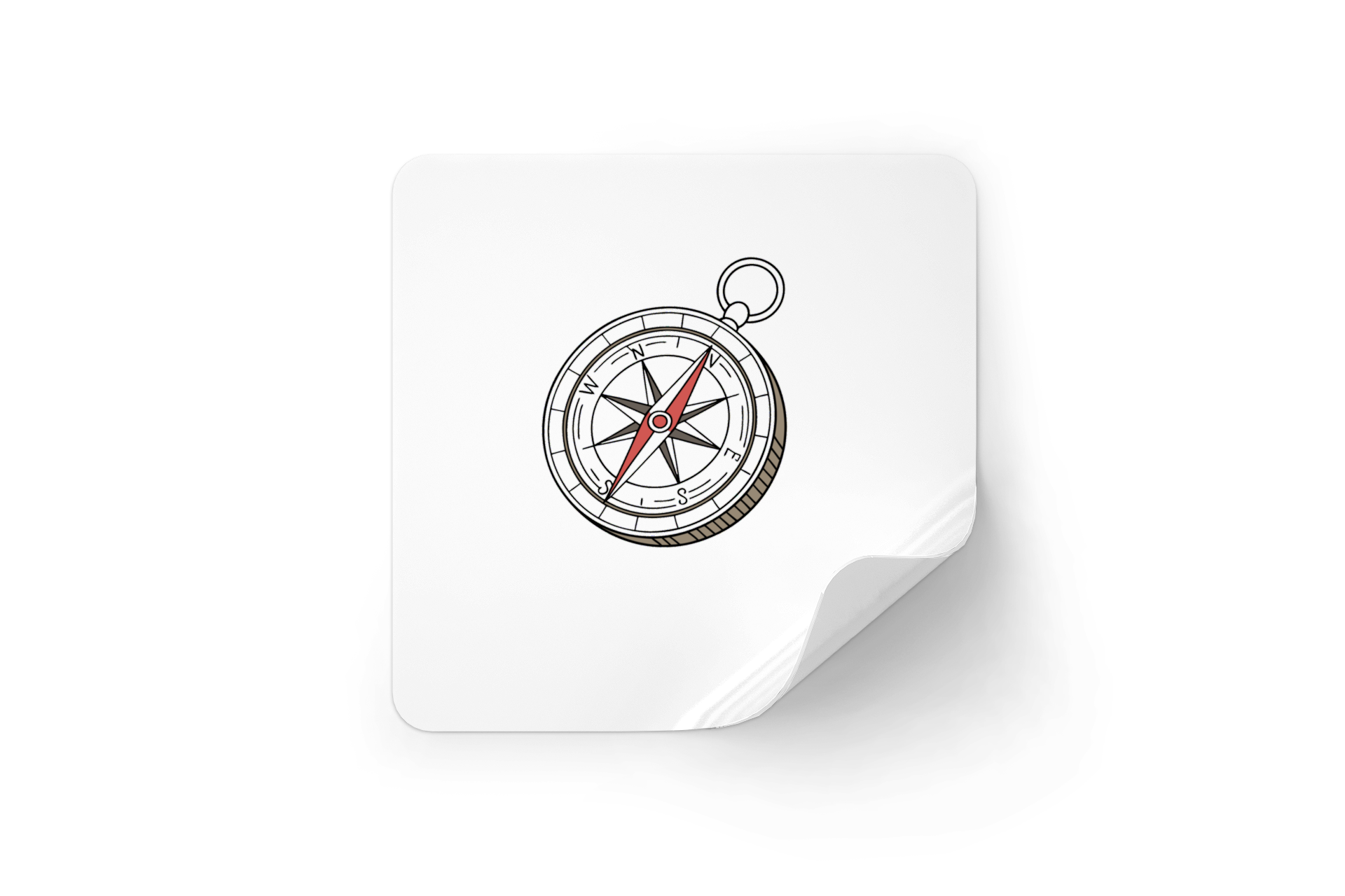 Sticker décoratif au style vectoriel avec une boussole évoquant le thème du voyage