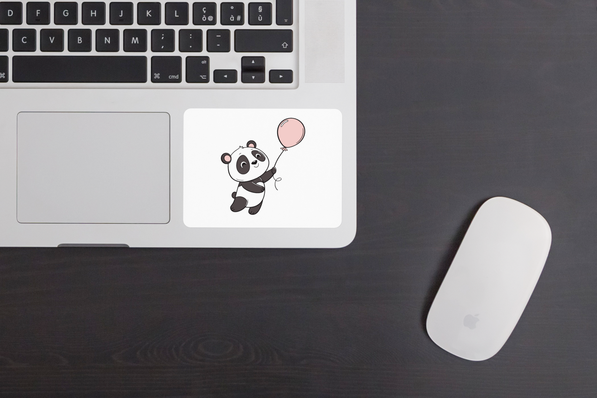 Sticker panda adorable avec ballon, parfait pour agendas ou scrapbooking.