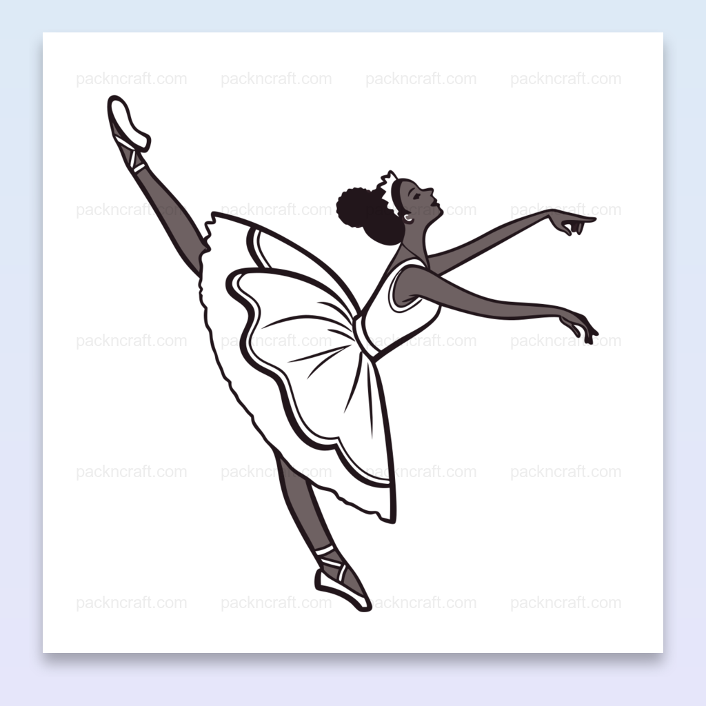 Illustration élégante de ballerine en arabesque pour projets créatifs et décoratifs