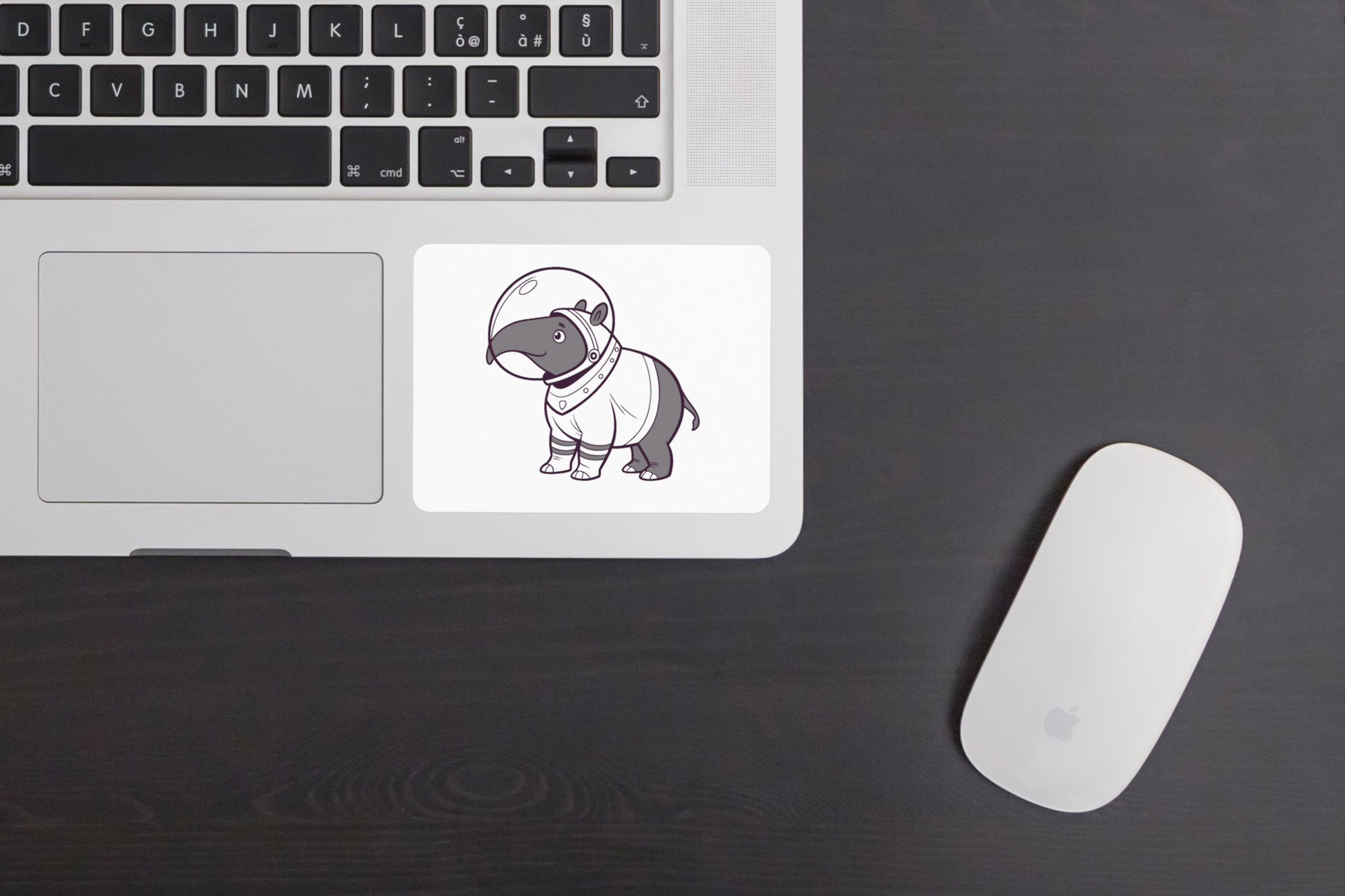 Sticker avec tapir astronaute minimaliste pour une aventure spatiale inspirante