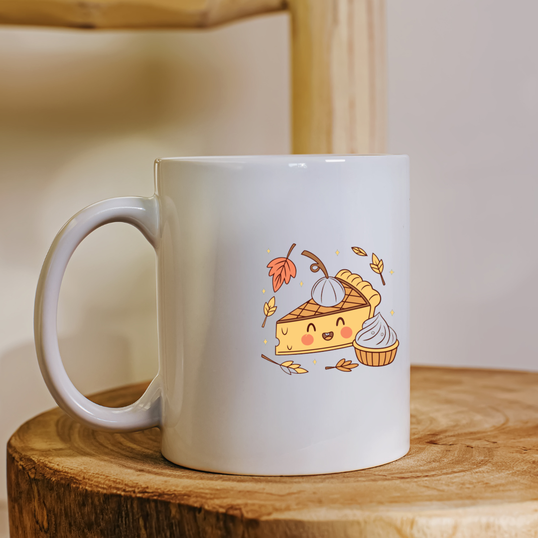 Mug festif avec motif tarte joyeuse automnale sur fond thème Halloween