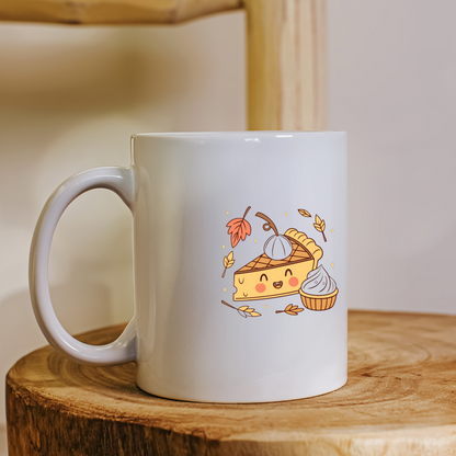 Mug festif avec motif tarte joyeuse automnale sur fond thème Halloween