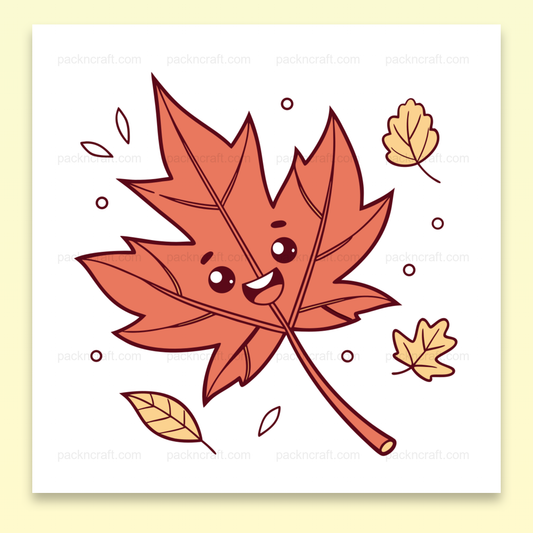 Illustration joyeuse d'une feuille automnale dansante, idéale pour DIY.
