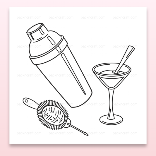Shaker à cocktails illustré pour projets DIY, Shaker à cocktails en cadre, idéal pour déco de bar, Shaker à cocktails sur mug, concept de cadeau, Shaker à cocktails imprimé sur t-shirt pour amateurs de bar, Sticker shaker à cocktails, accessoire de papeterie