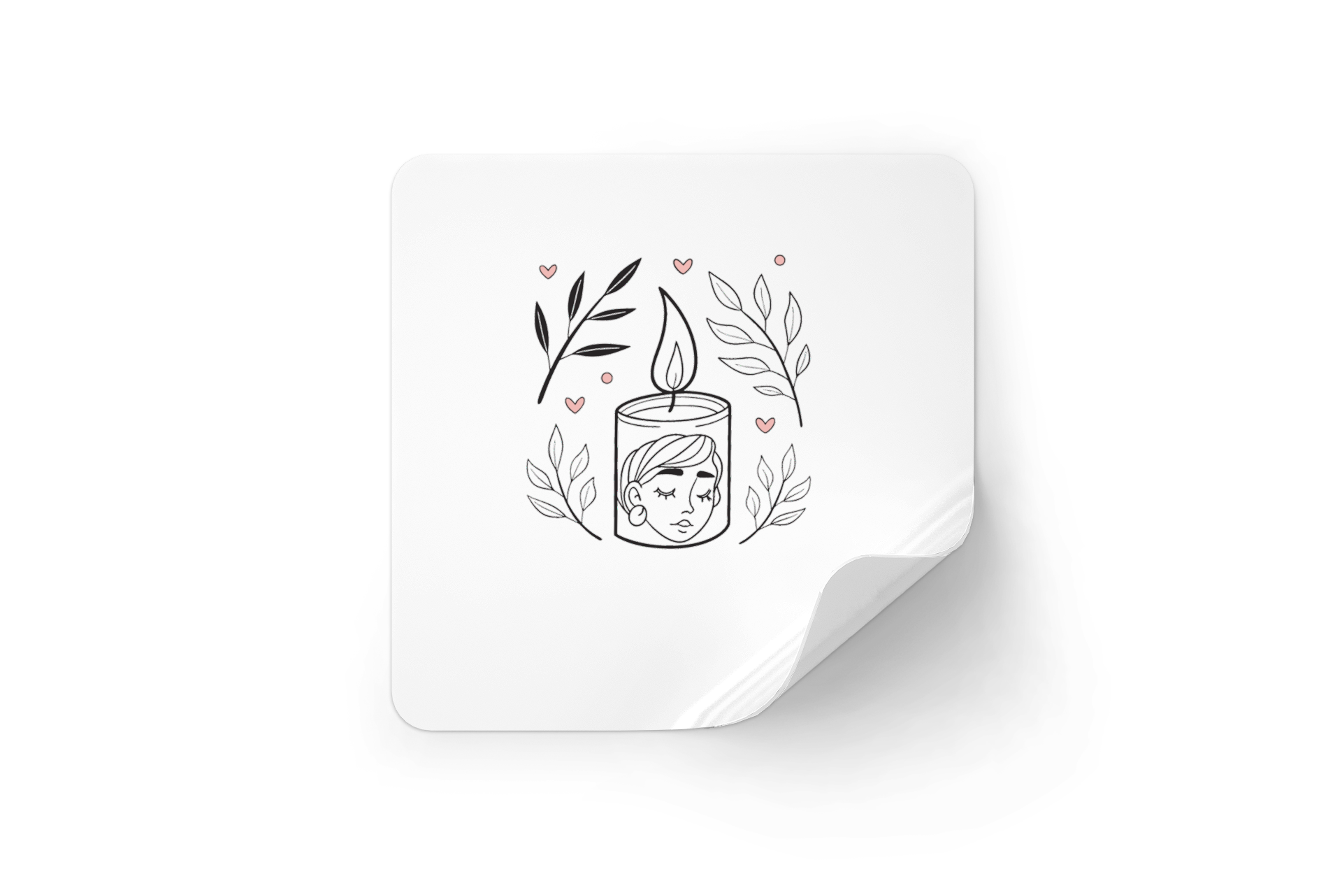 Sticker au design élégant avec visage apaisé emblématique pour décor intérieur