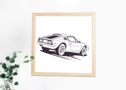 Retro Car Speeding | Dynamic SVG Style | Vintage Theme