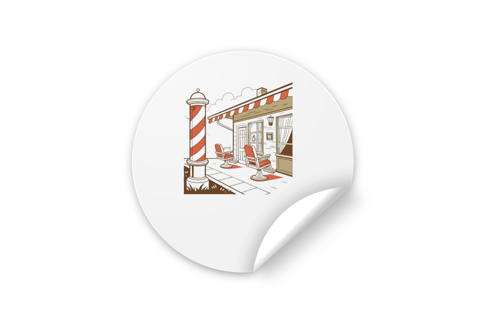 Sticker rétro de barbier, design unique pour personnalisation et déco.