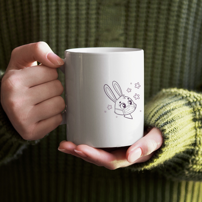 Tasse personnalisée avec lapin masqué kawaii
