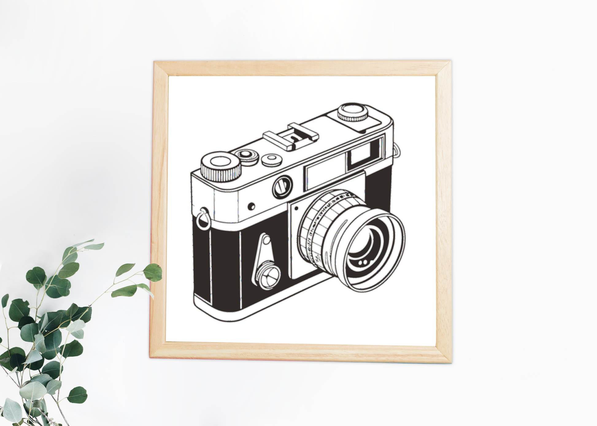 Cadre avec illustration rétro de caméra pour embellir vos murs