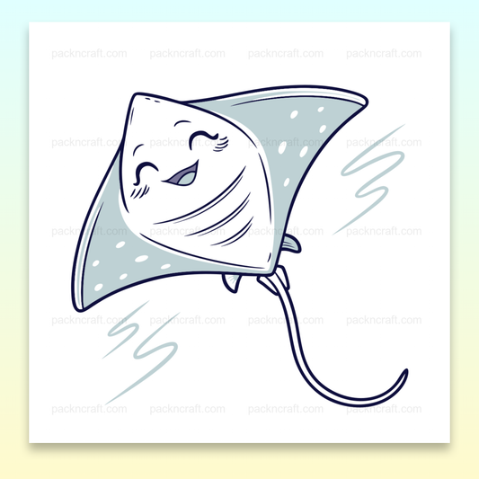 Illustration vectorielle d'une raie manta souriante, idéale pour les projets créatifs.