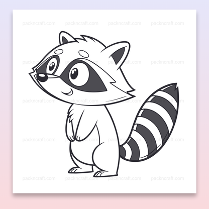 Illustration d'un raton laveur curieux en style doodle, idéale pour projets créatifs