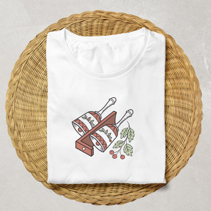 T-shirt vintage avec clochettes paisibles pour une touche naturelle et apaisante