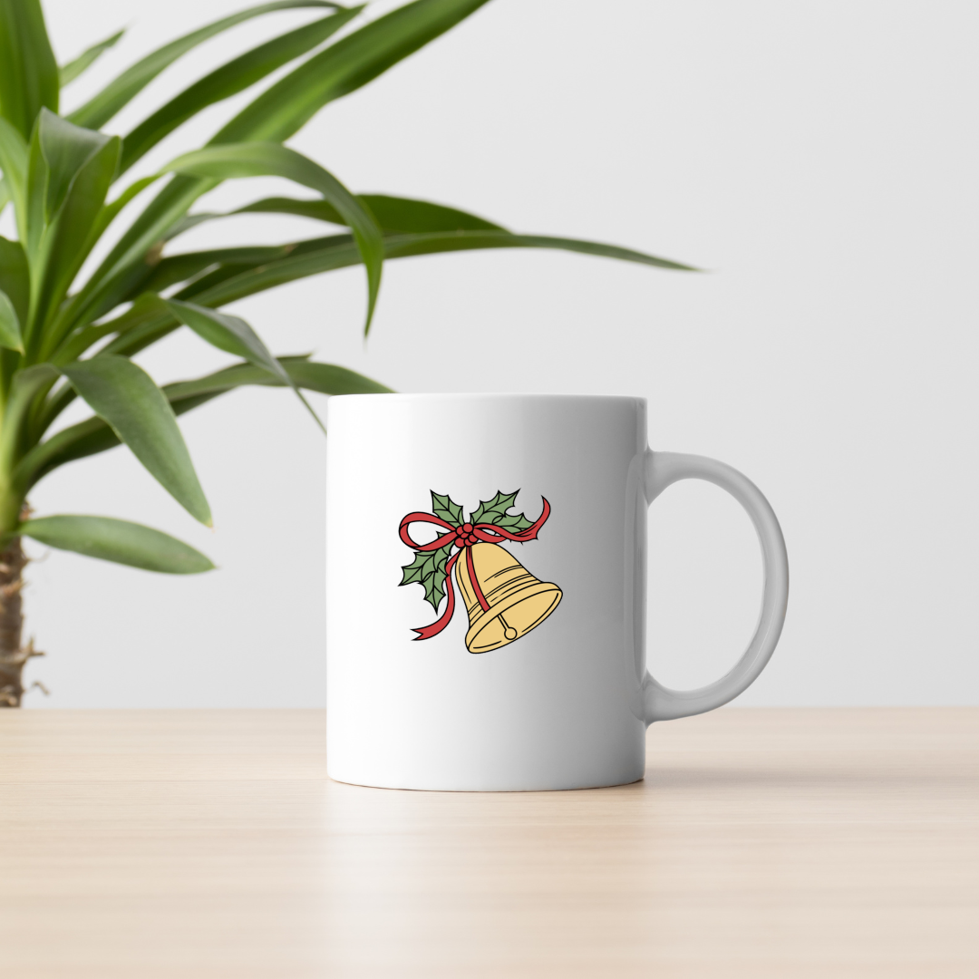 Mug avec cloche de Noël festif et décoratif pour un hiver magique, ambiance festive