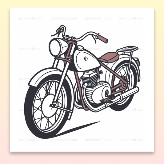 Illustration de moto vintage en SVG, idéale pour projets DIY et déco
