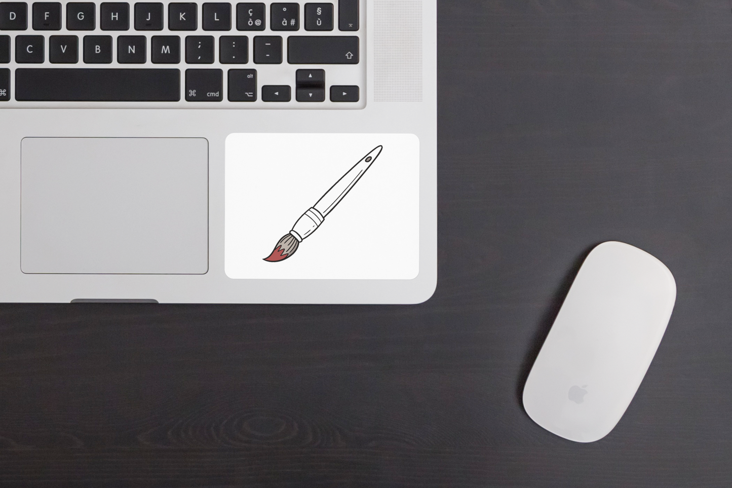 Sticker avec motif de pinceau créatif minimaliste, idéal pour les projets DIY