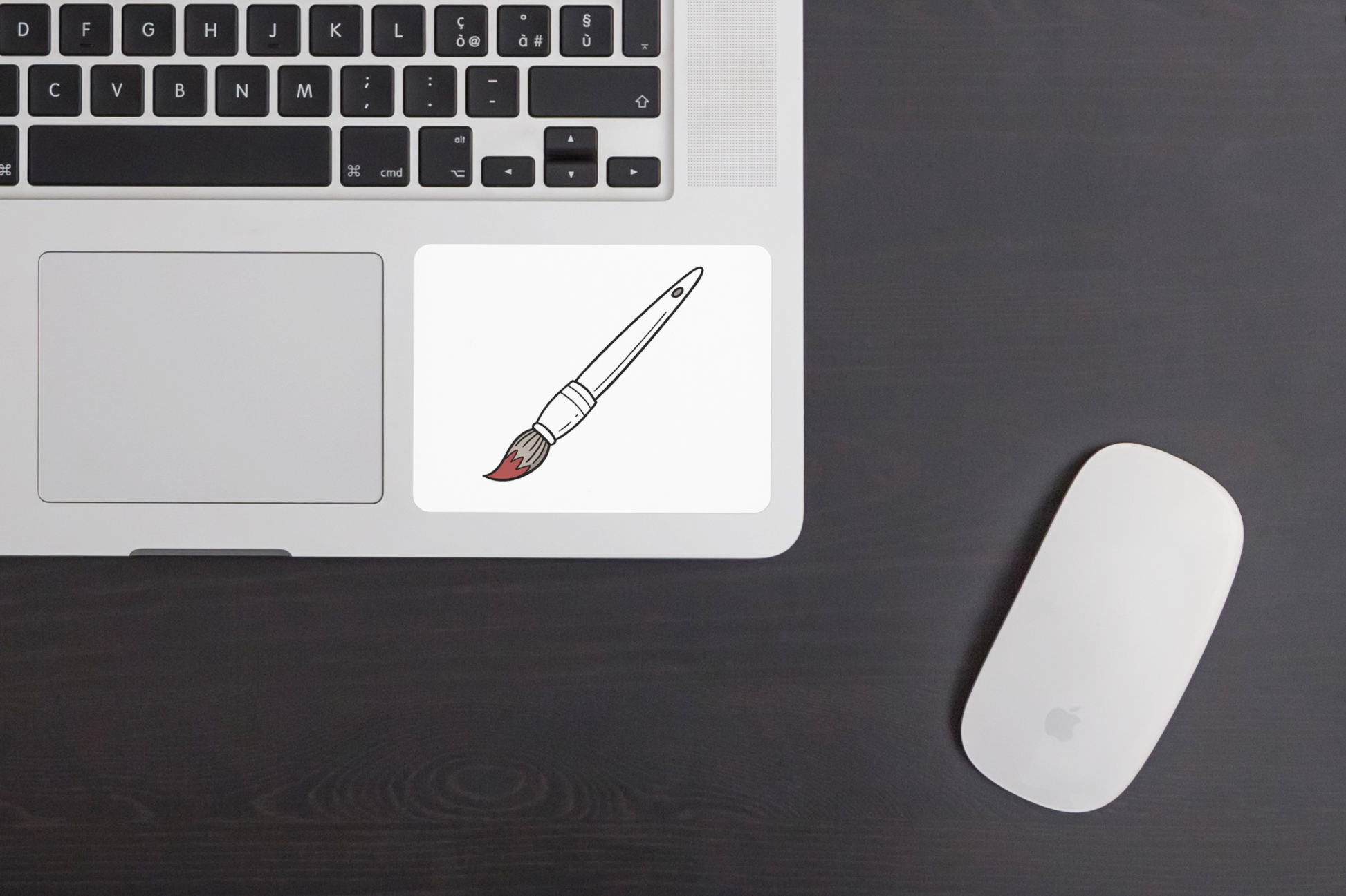 Sticker avec motif de pinceau créatif minimaliste, idéal pour les projets DIY