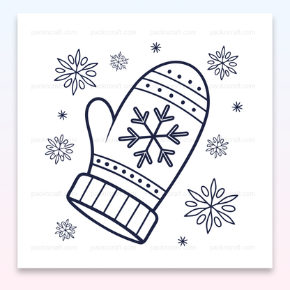 Moufle enneigée en SVG minimaliste pour décorations et projets créatifs d'hiver.