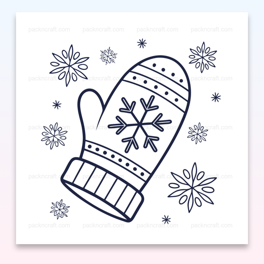Moufle enneigée en SVG minimaliste pour décorations et projets créatifs d'hiver.