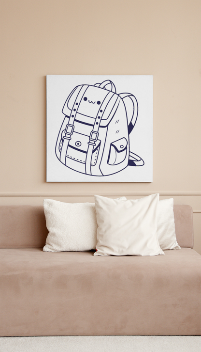 Cadre avec motif kawaii enjoué éducatif, parfaite déco pour espace créatif