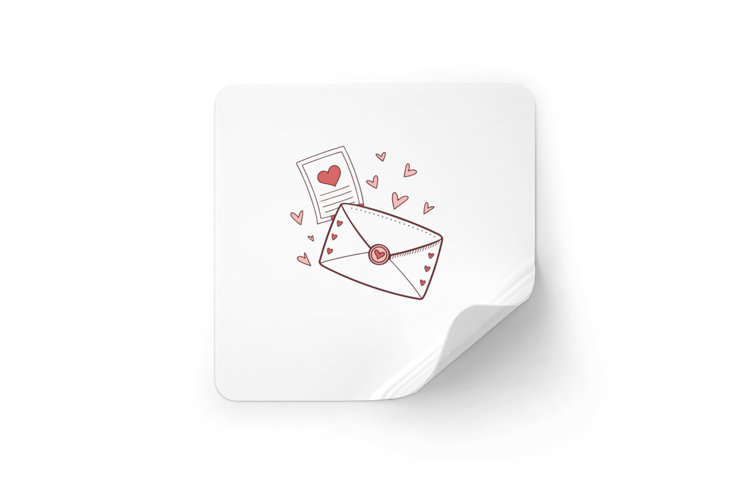 Sticker de lettre d'amour, accessoire créatif et original.