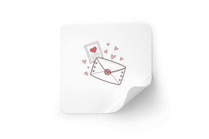 Sticker de lettre d'amour, accessoire créatif et original.