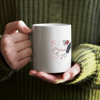 Motif de chaussures de mariage sur mug