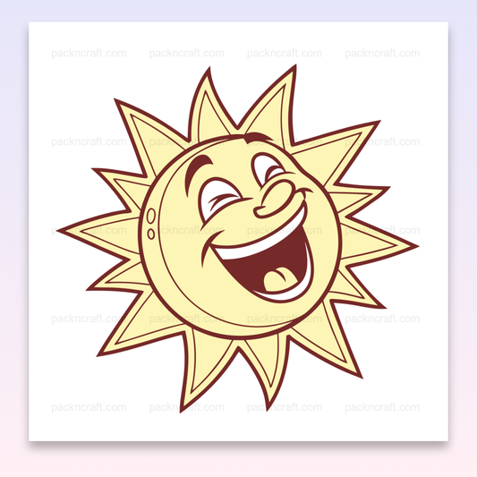 Illustration vectorielle de soleil rieur, idéale pour déco estivale et projets créatifs