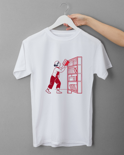 Bibliothécaire en Action | Style Vintage Rouge | Organisation Zen