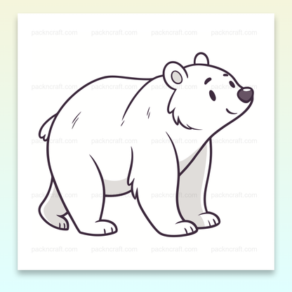 Illustration d'un ours polaire souriant en style kawaii, idéale pour décorations hivernales et projets artistiques.