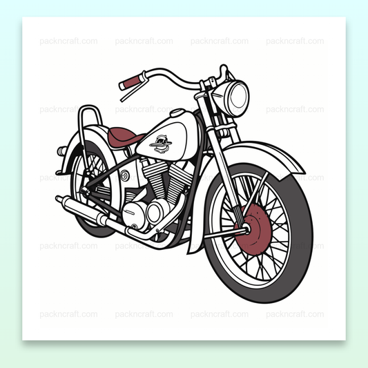 Illustration Harley Knucklehead 1936 pour projeter vintage