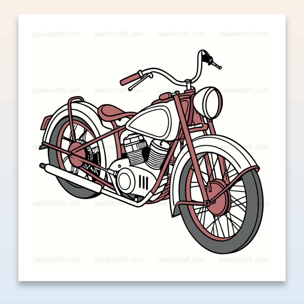 Illustration vectorielle de la moto Indian Four 1936, style vintage.