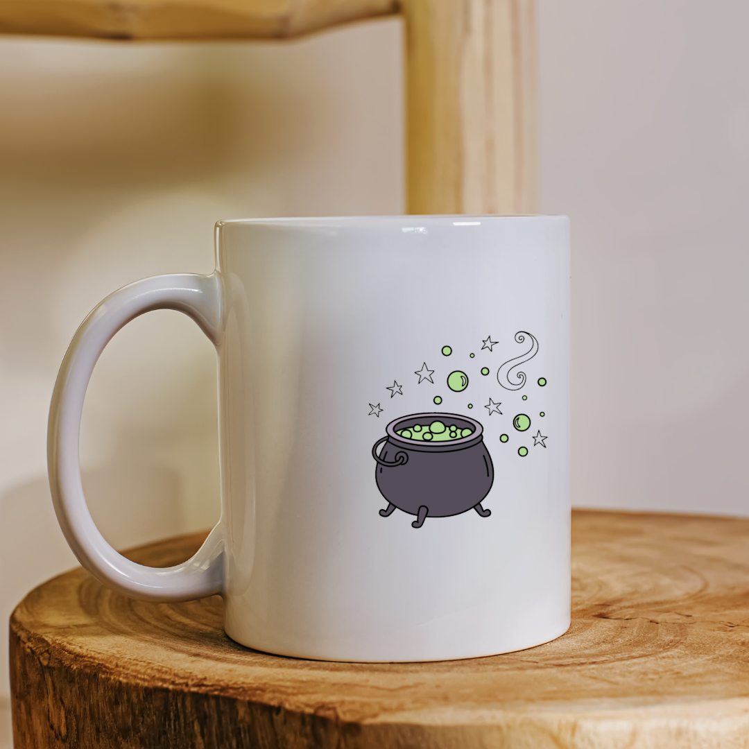 Mug avec design envoûtant de chaudron magique dans un style Halloween captivant