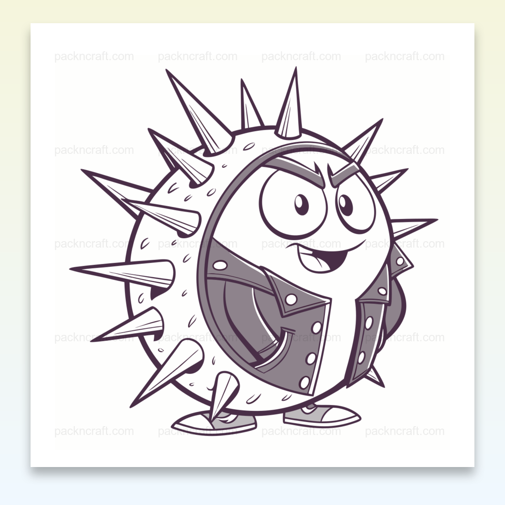 Illustration hérisson punk en SVG pour déco et projets DIY.
