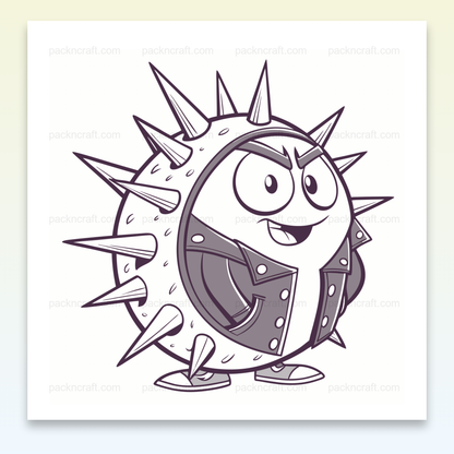 Illustration hérisson punk en SVG pour déco et projets DIY.