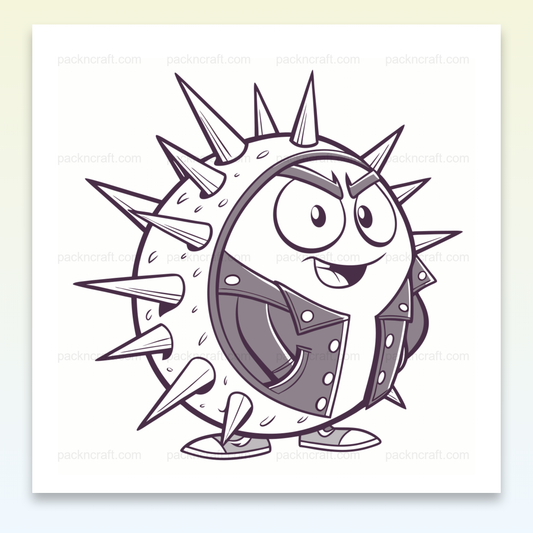 Illustration hérisson punk en SVG pour déco et projets DIY.